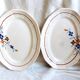 2 vintage Sarreguemines dishes, table service dishes with floral hand decoration