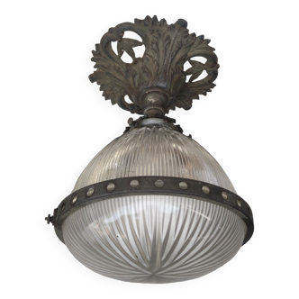 Art Deco holophane pendant light