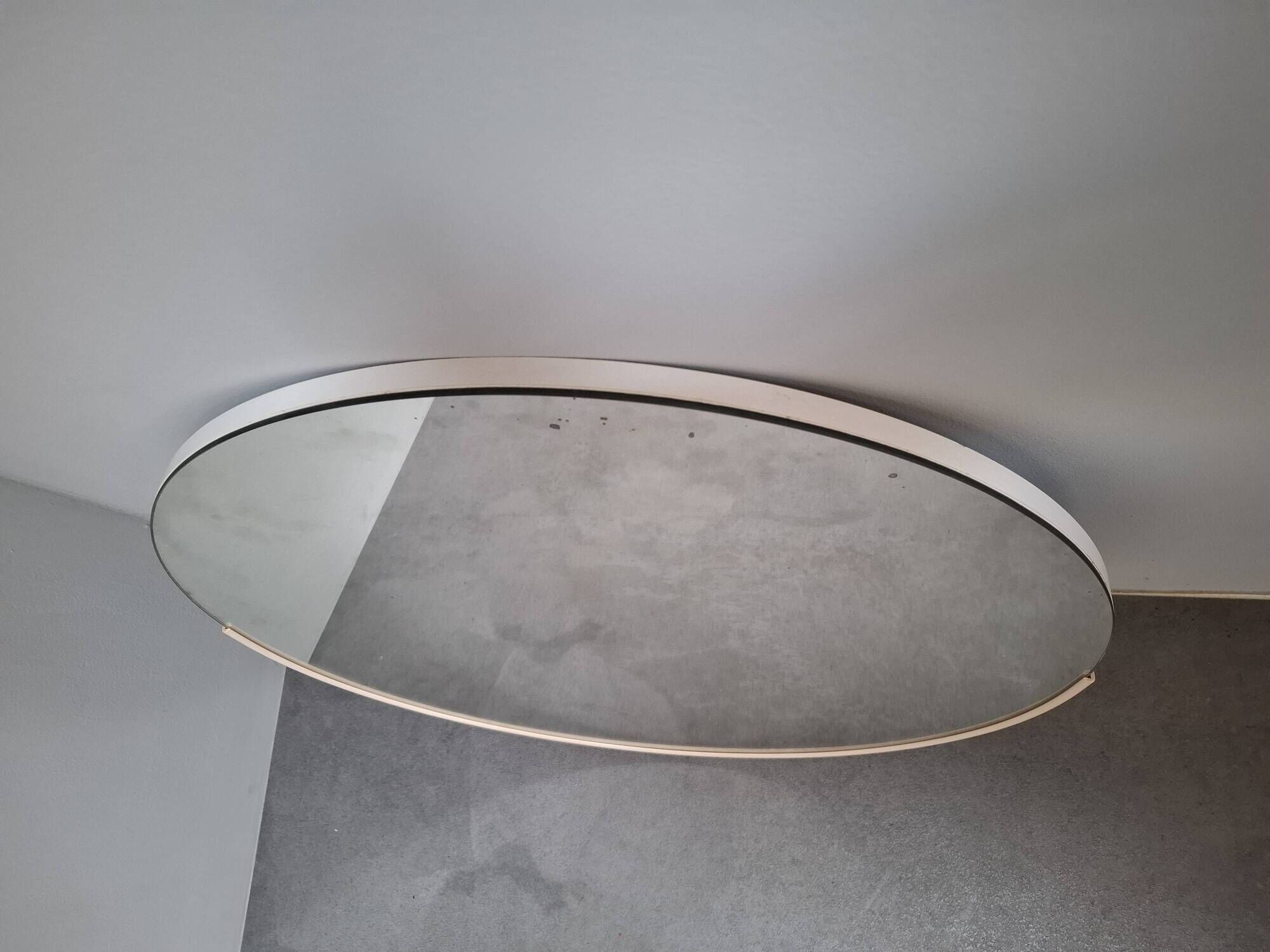 1970s Czechoslovakian Round Wall Mirror with Beige Frame