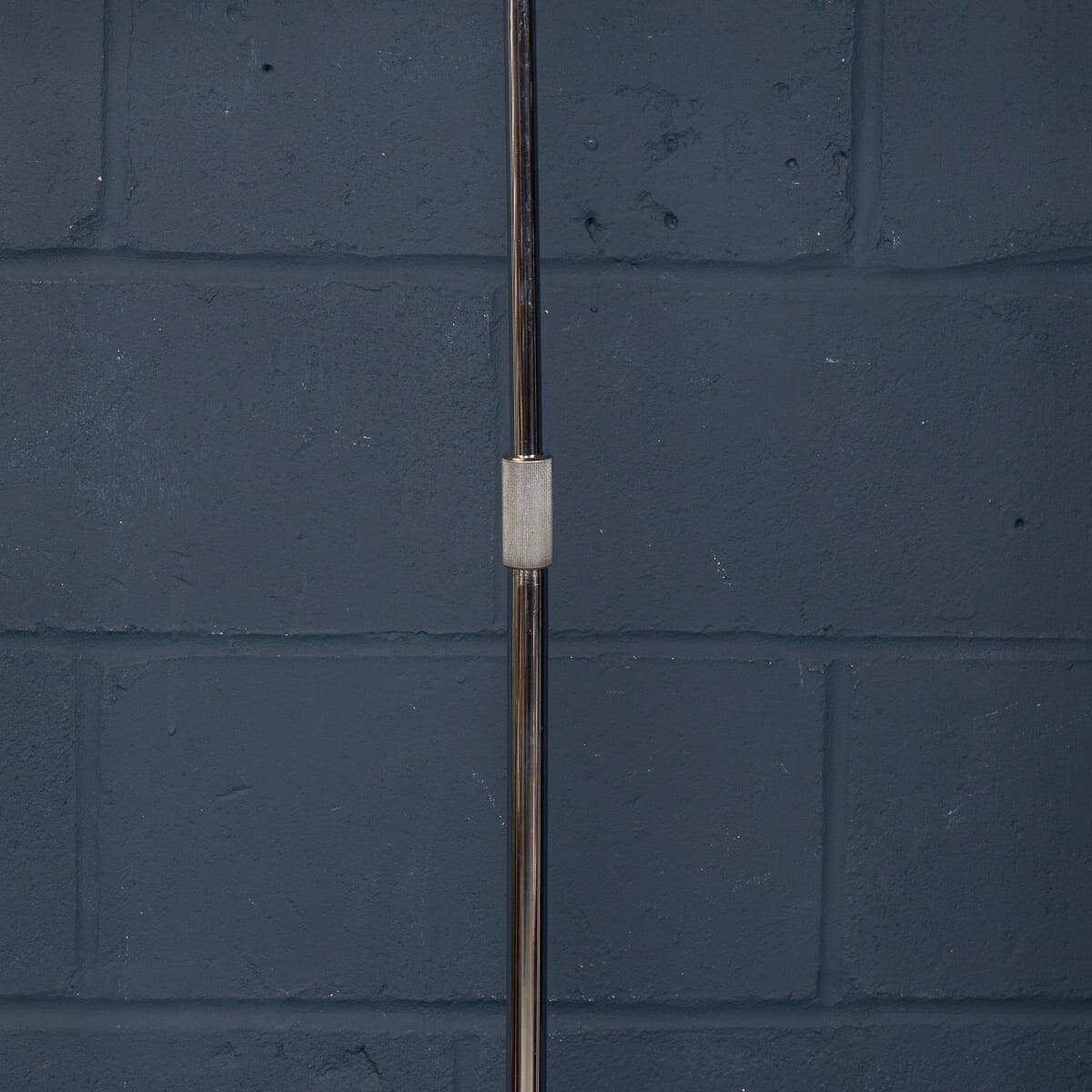 Vintage 20thc italian chrome floor lamp with opaline shade c.1970