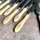 17 knives in steel, silver and monogrammed bone JE, late nineteenth century