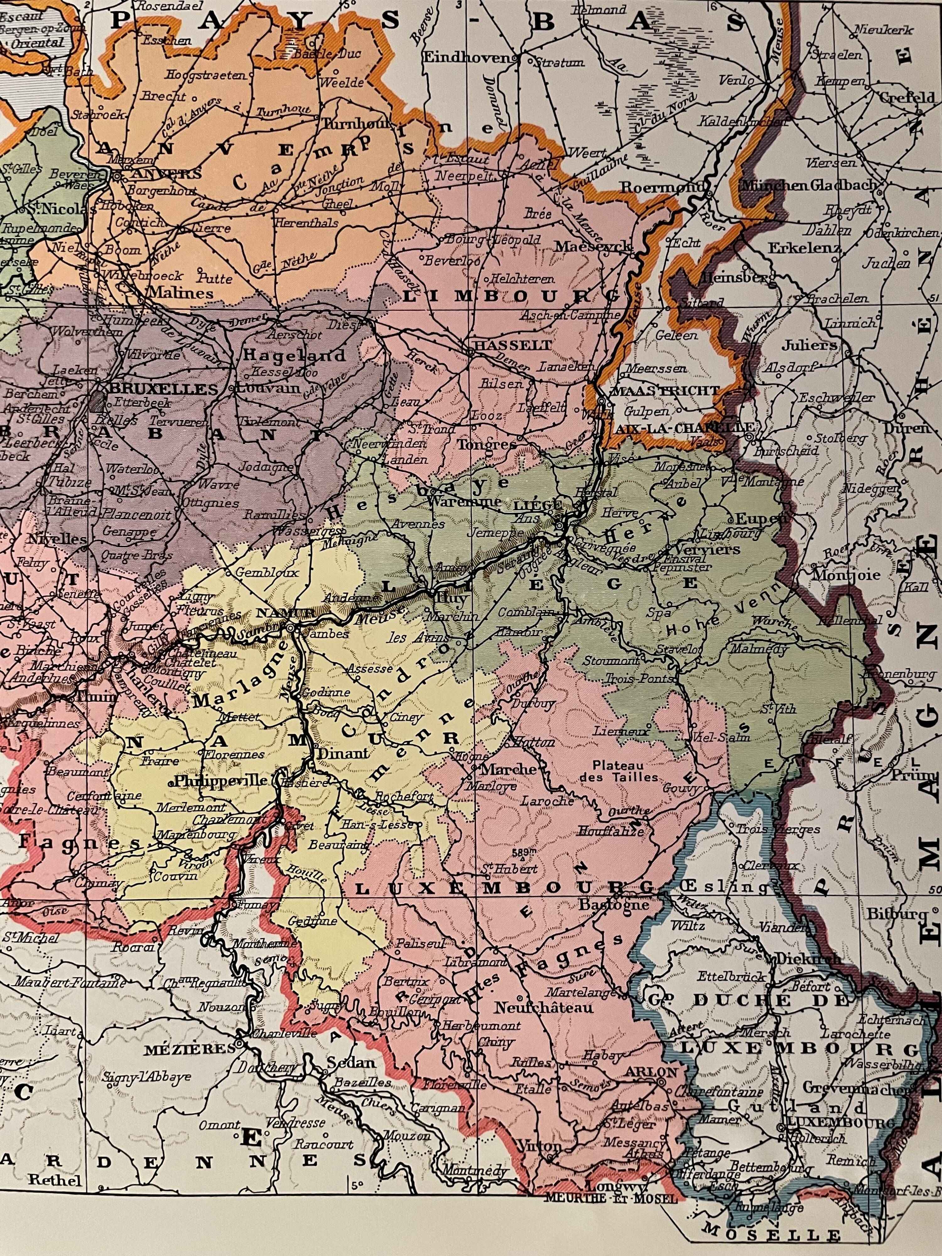Map of Belgium from 1928