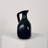 Pichet en céramique noir Accolay, 1950