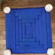 Moroccan beldi stool blue seat Majorelle