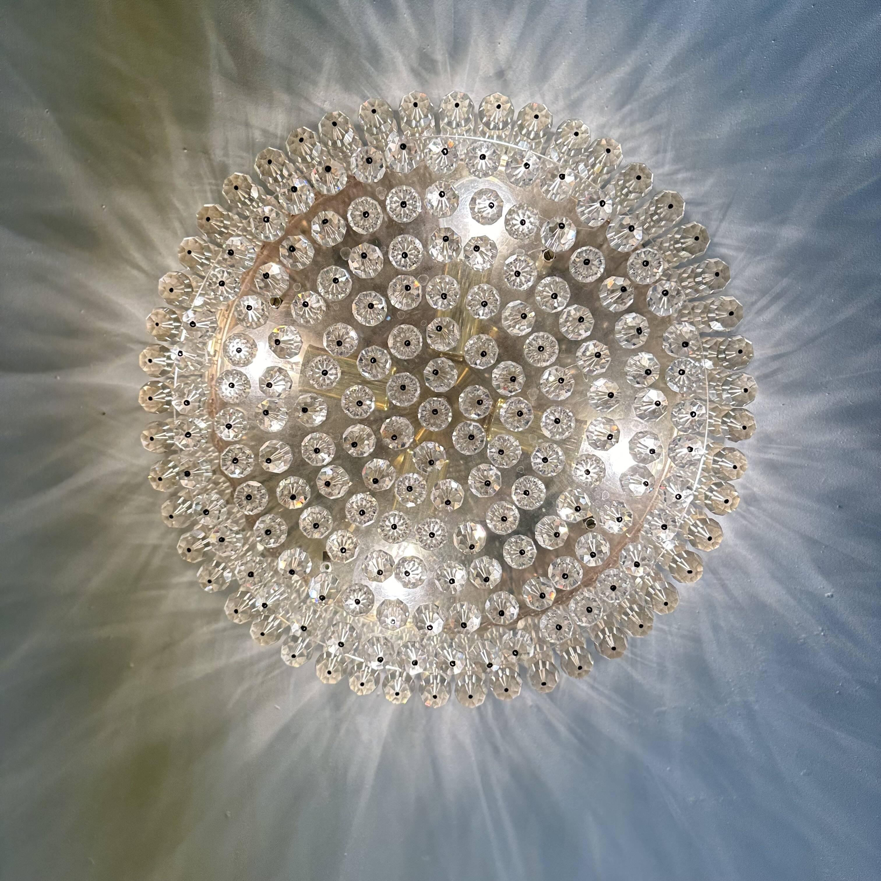 Plafonnier avec cristaux Swarovski, années 1970