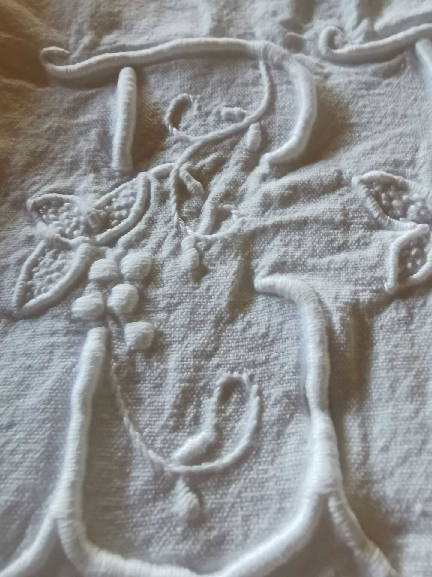 Antique monogrammed fabric