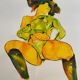Paintings Set of 4 studies of nude of woman Ink dated 2012 signed Curiosa