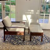 Fauteuil & Ottoman Hans Olsen – Vatne Møbler Danemark, 1960 Palissandre