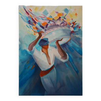 Janick Lederle: Fantastic Basket, original signed lithograph