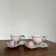2 rose-shaped cups
