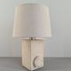 French sculpture lamp in white stone, 60s