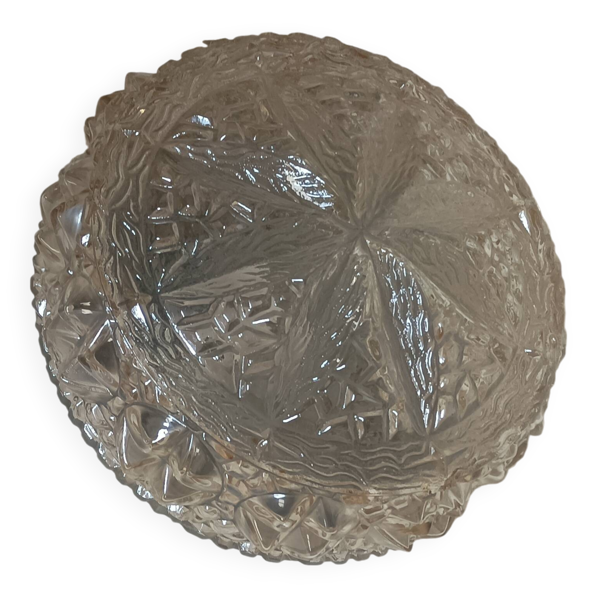 Plafonnier en verre ciselé