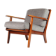 Vintage retro lounge chair in Danish teak wool