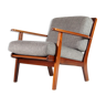 Vintage retro lounge chair in Danish teak wool