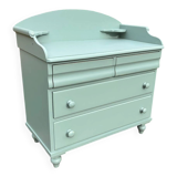 Vintage 4-drawer chest in sage green pine.
