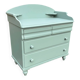 Vintage 4-drawer chest in sage green pine.