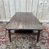 Table basse scandinave en acajou à double plateau