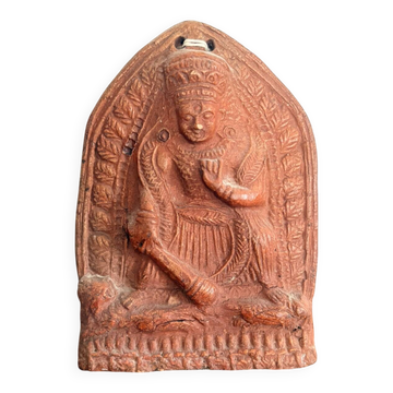 Terracotta Votive Plaque Deity Asia Buddhism Amulet Tsa Tsa Ancient