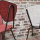 Pair of metal chairs vinyl red and white speckled black, Cimca brand