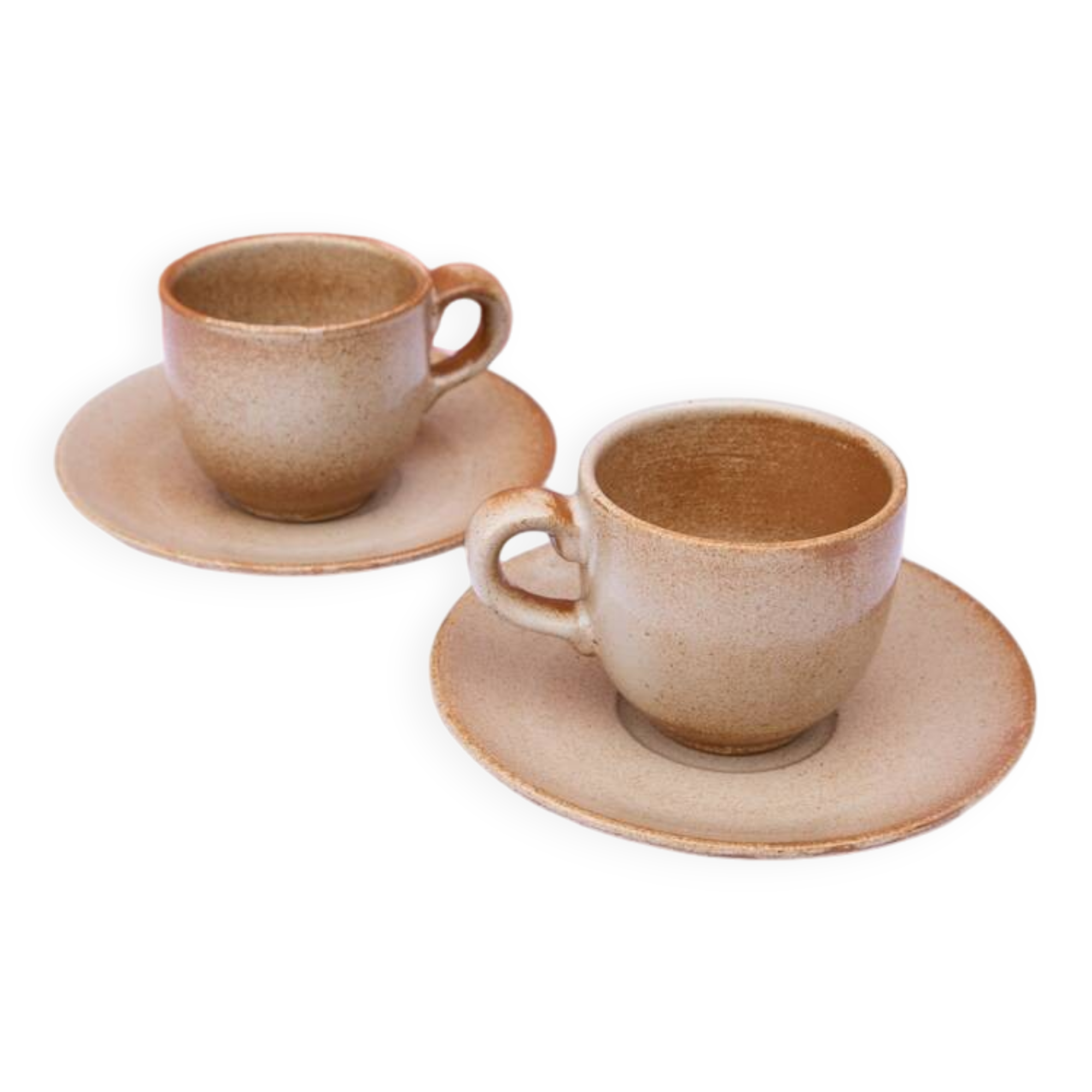2 cups and their saucer, stoneware from France