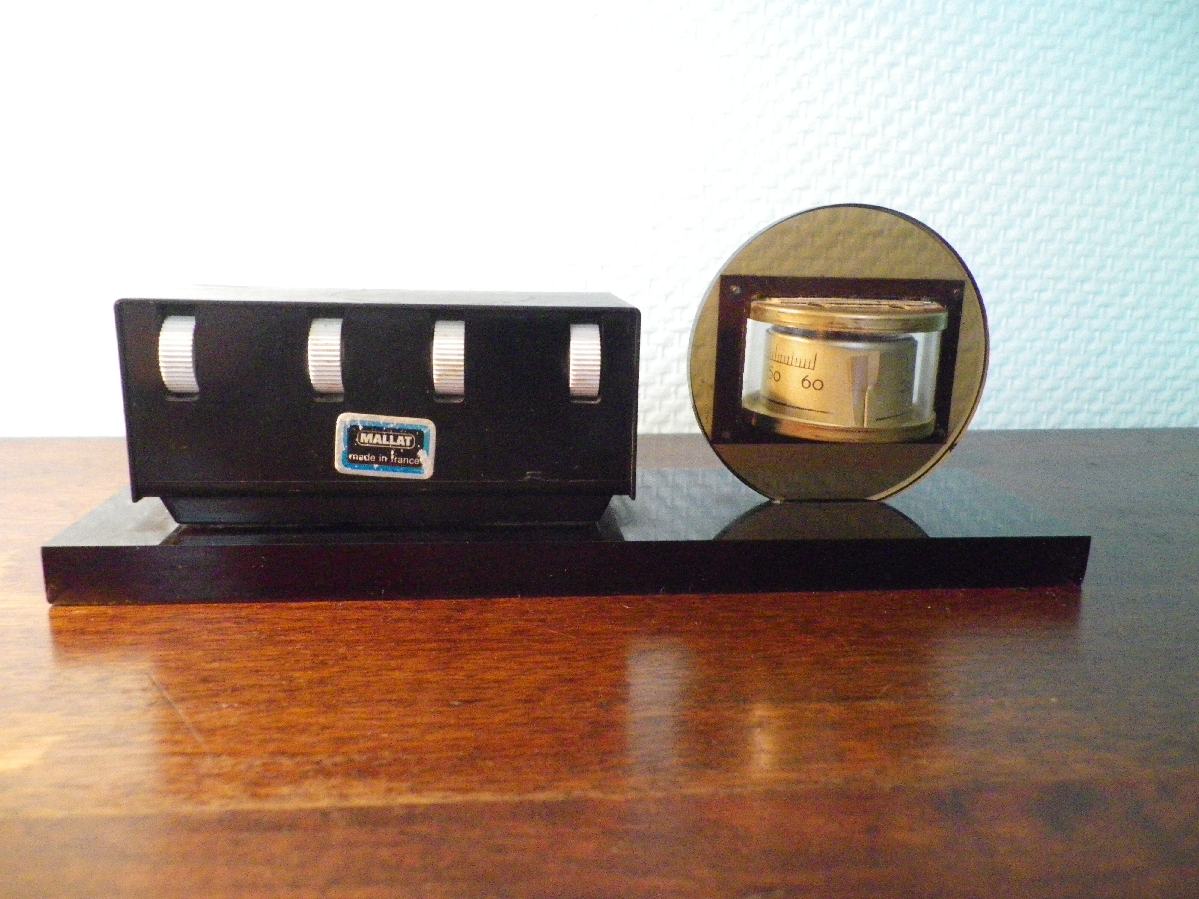 Perpetual Office Calendar with Thermometer - Mallat France - 70s