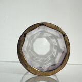 Antique purple tinted glass vase | ribbon/bow and flowers