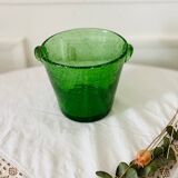 Small bubble glass ice bucket in the style of Biot