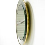 Rare round illuminated mid-century Hillebrand metal mirror from 1966