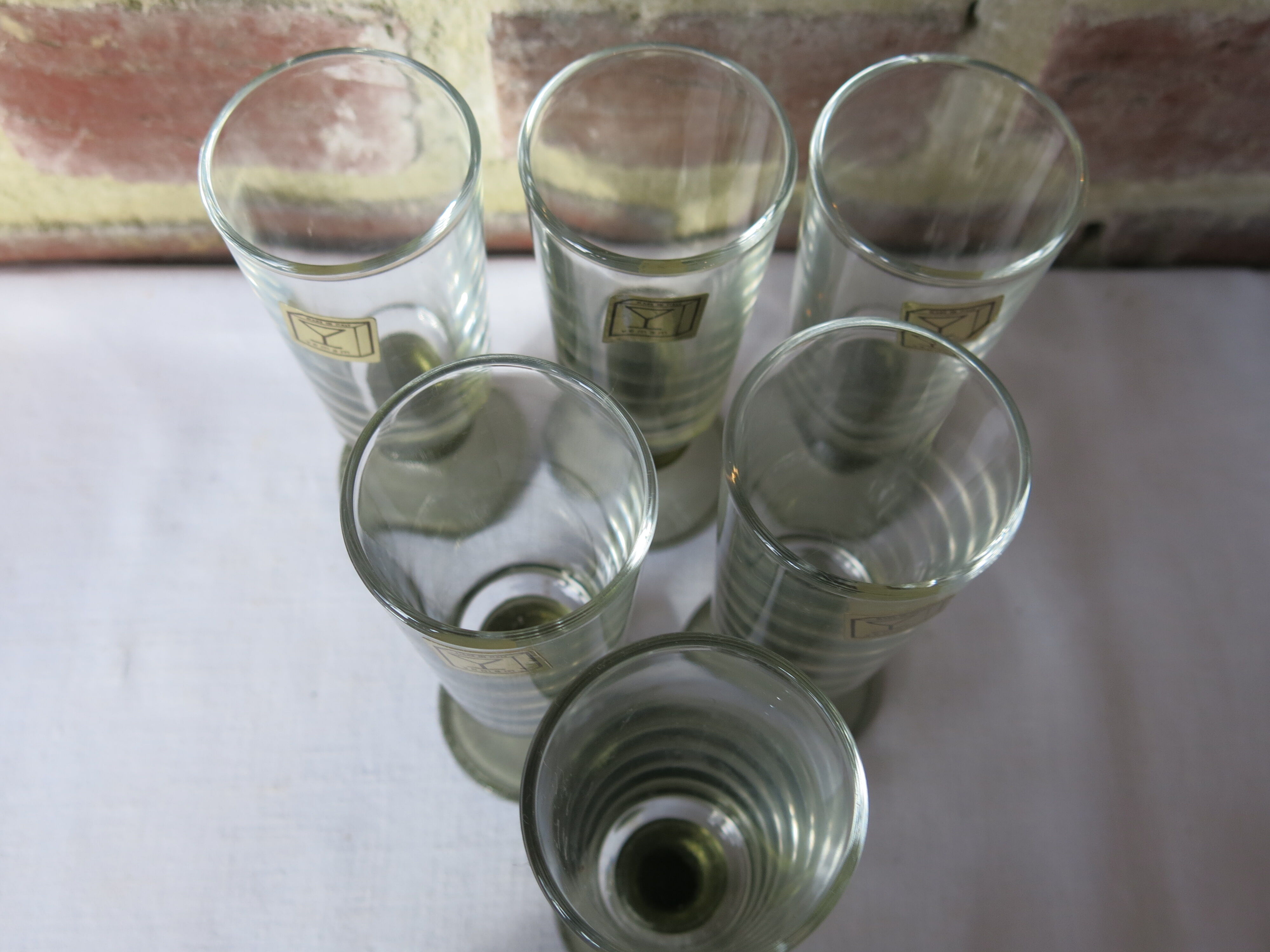 6 flûtes Vemam made in Italy pied vert