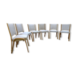 Set of 6 chairs Steiner Bow wood vintage 1950