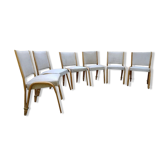 Ensemble de 6 chaises Steiner Bow wood vintage 1950