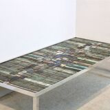 Table basse en mosaïque d'ardoise et de céramique