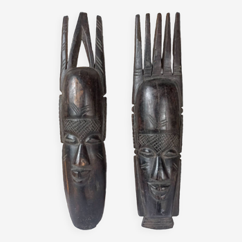 Pair of vintage African masks 1960