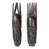 Pair of vintage African masks 1960