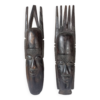 Pair of vintage African masks 1960