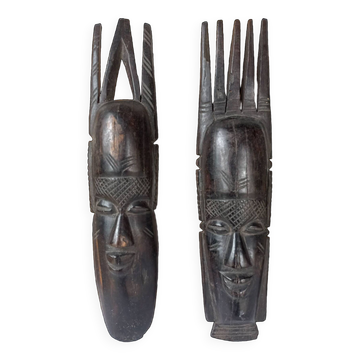 Pair of vintage African masks 1960