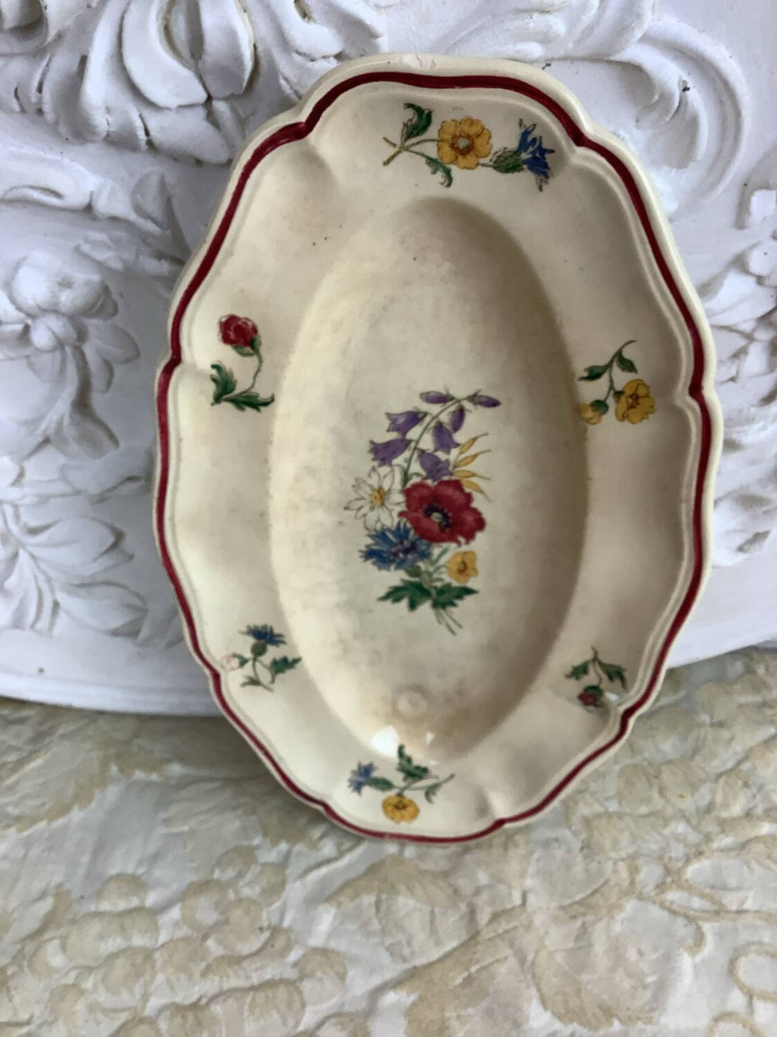Old Sarreguemines platter