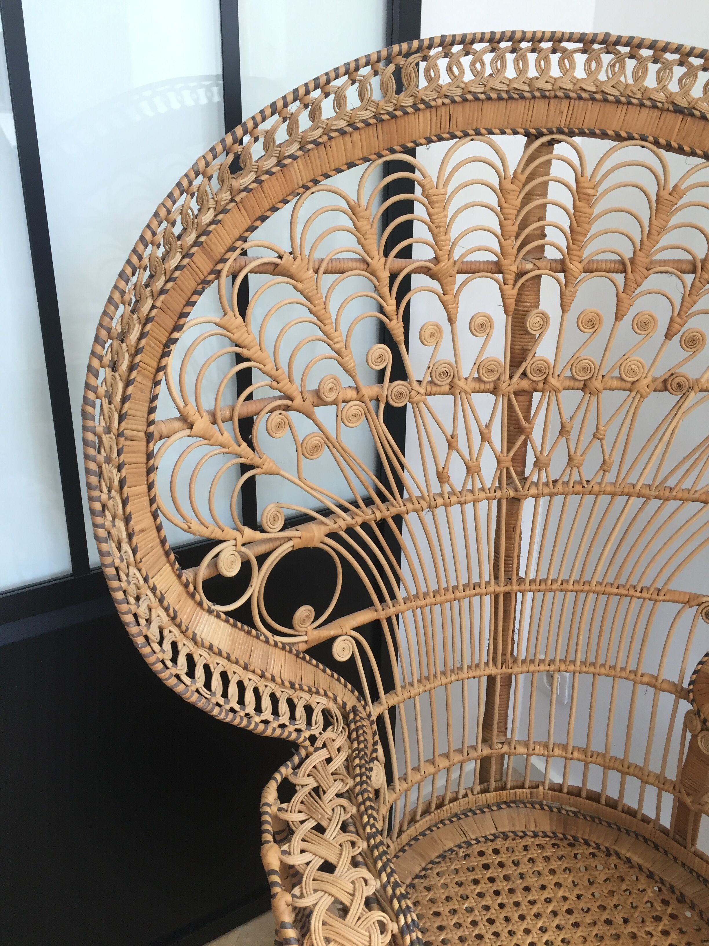Emmanuelle peacock rattan armchair