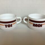 Pair of cups you and I Arcopal