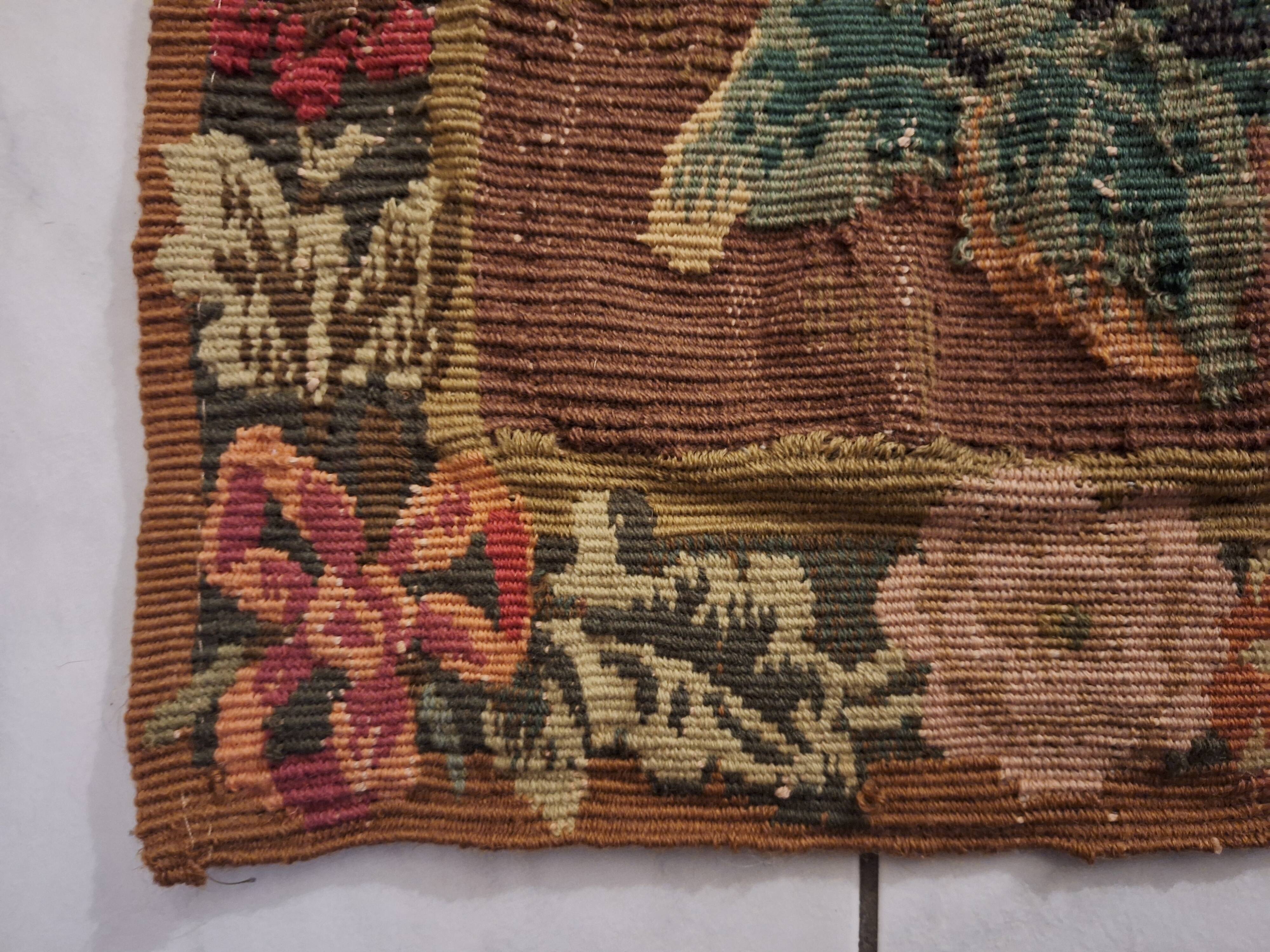 Tapisserie de laine "Verdure Flamande" de la manufacture Robert Four