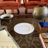 White Carrara marble centerpiece / plate, Up&Up Italy, 1970s