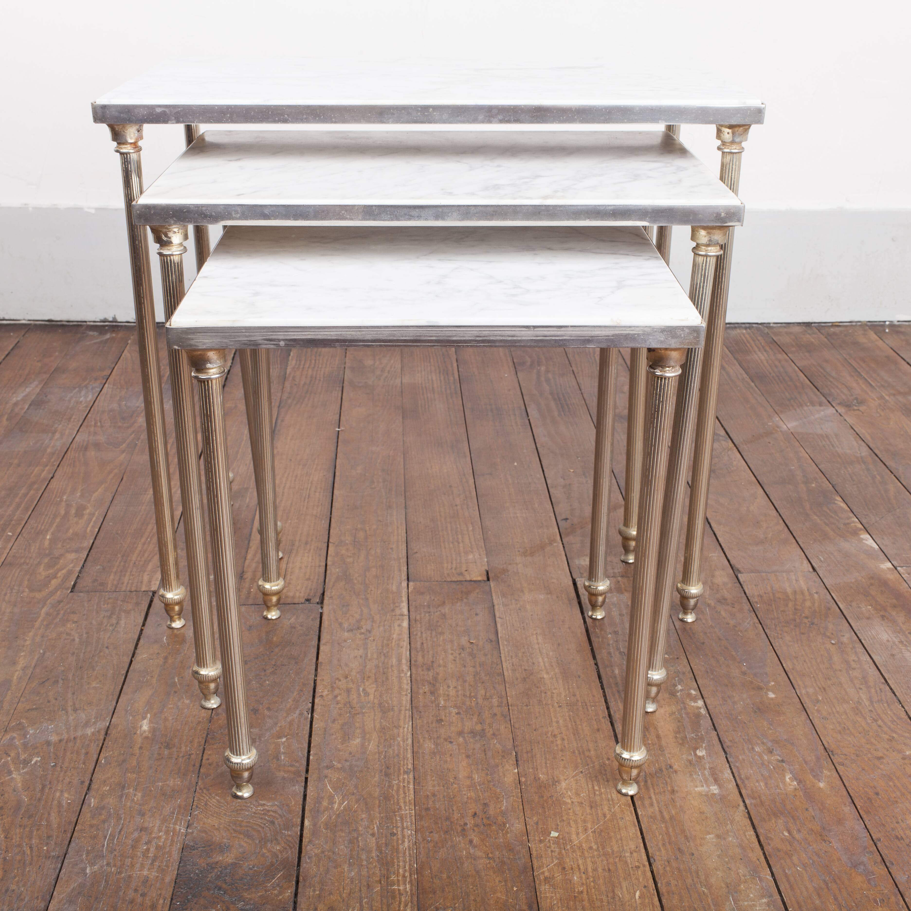 Nesting tables bronze and marble