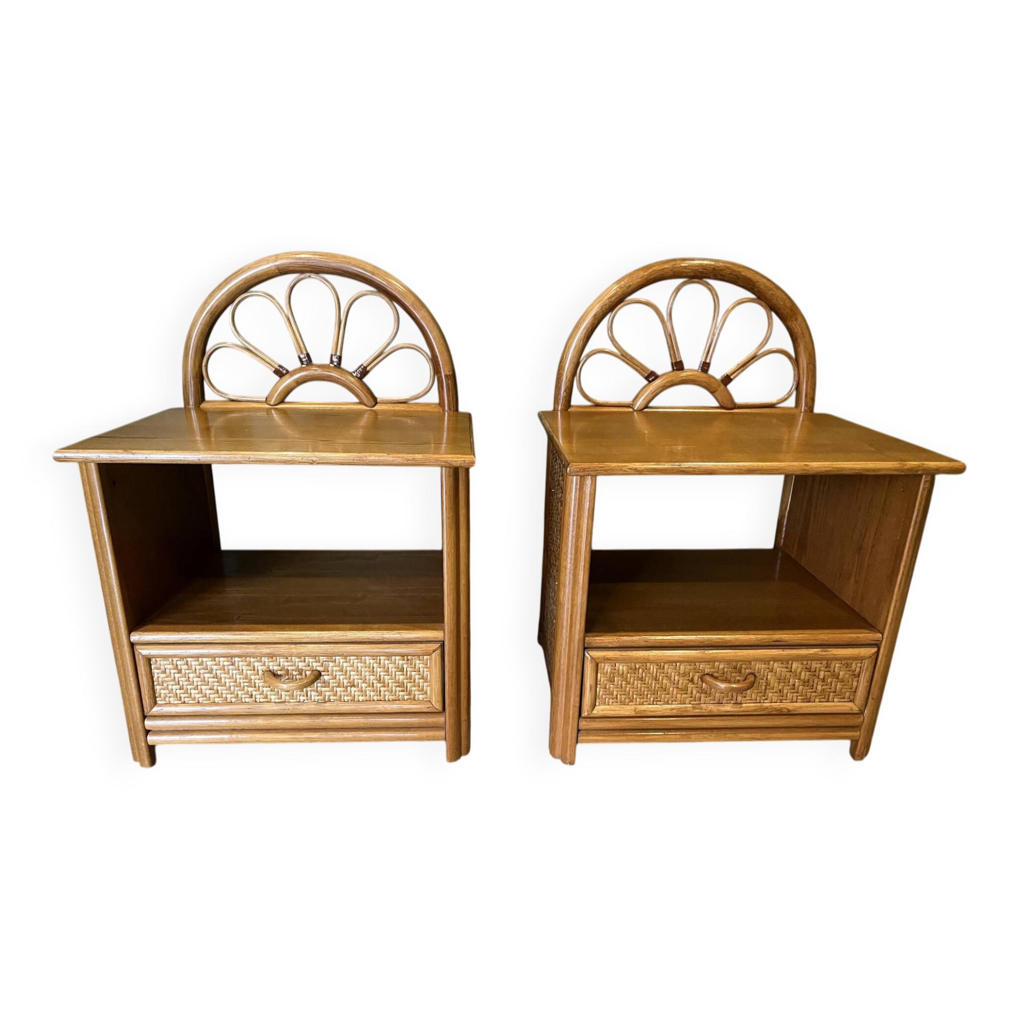 Paire de chevets bambou