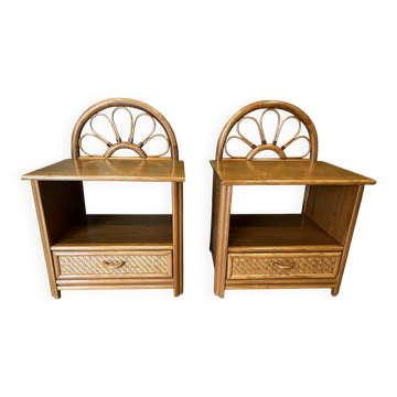 Paire de chevets bambou