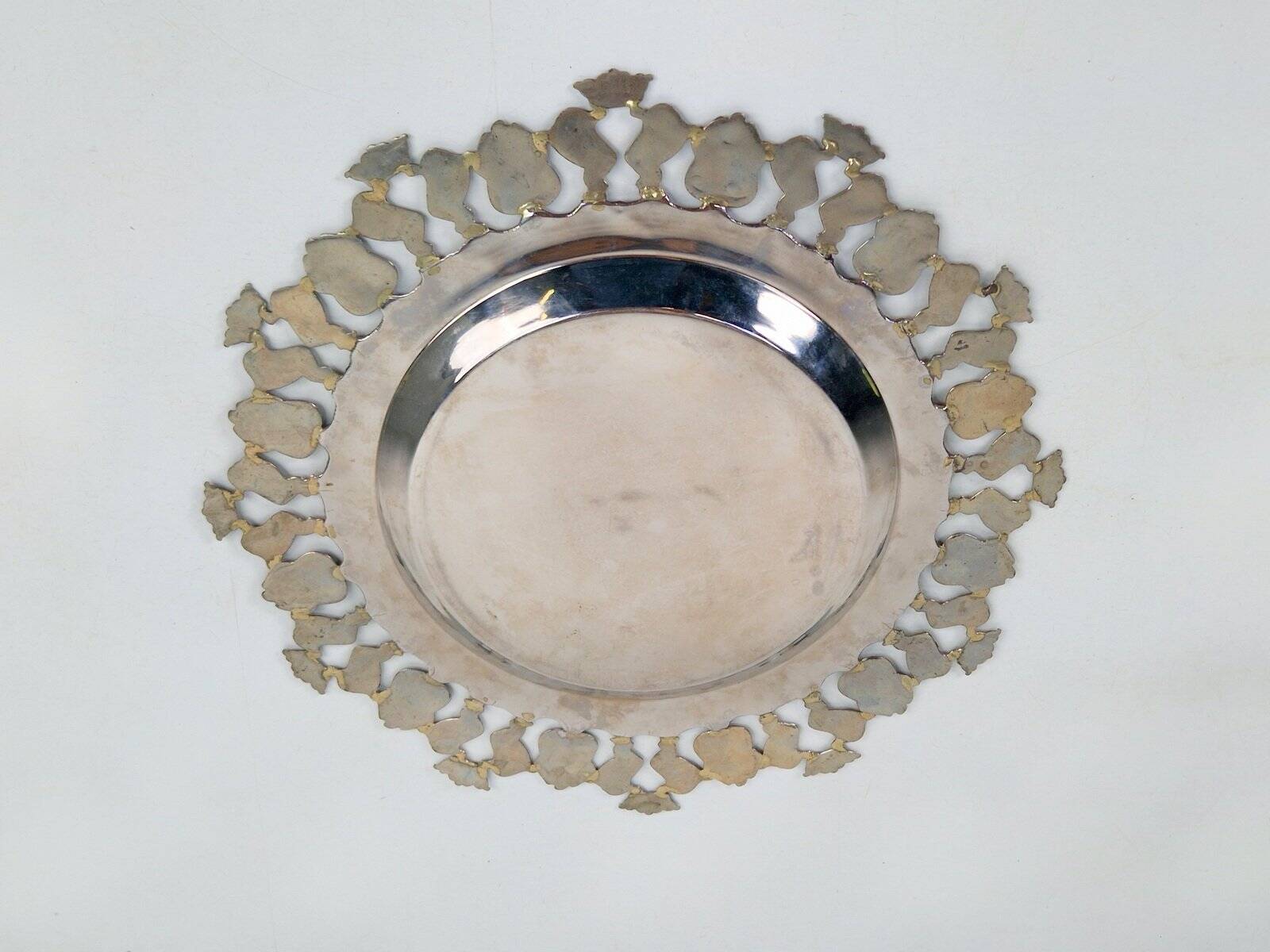 900 Pure Silver Platter from Florentina, Bogota, Colombia, 1970s
