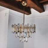 Venini two-tone chandelier, 3 levels, murano glass, Italy, 1970