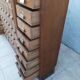 Apothecary or trade cabinet in fir with 53 drawers.