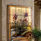 Stained glass "vegetation with irises"
