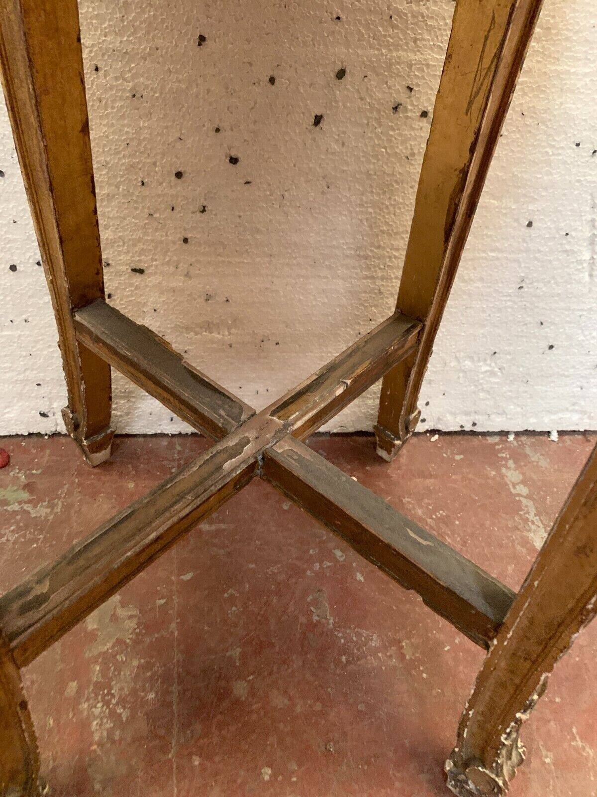Louis XV style pedestal table in wood and gilded stucco 20th century