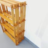 Bibliothèque étagère en pin vintage des années 80 dans le style Maison Regain